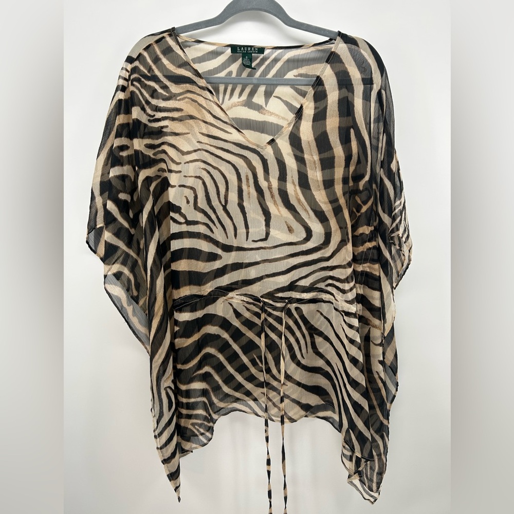 Ralph Lauren Zebra Print Sheer Top